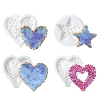 

Broken Heart Star Silicone Mold Cake Fondant Soap Candle Resin Jewelry Mold