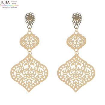 

JUJIA New Arrival good quality fashion earring statement metal drop dangle Earrings for women wholesale