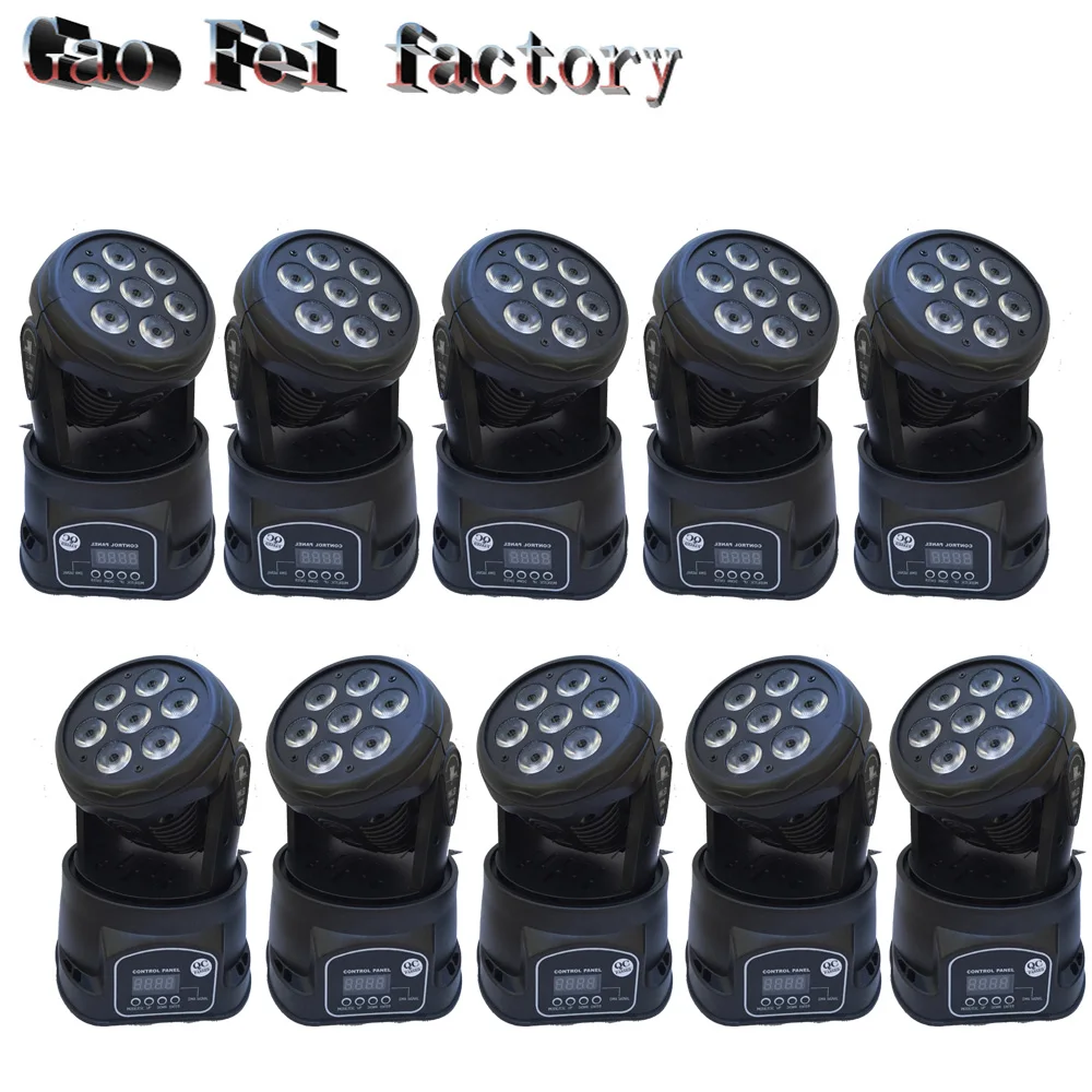 10pcs/Lot Stage Wash Lighting 7x12w Led Moving Wash DMX Stage Effect