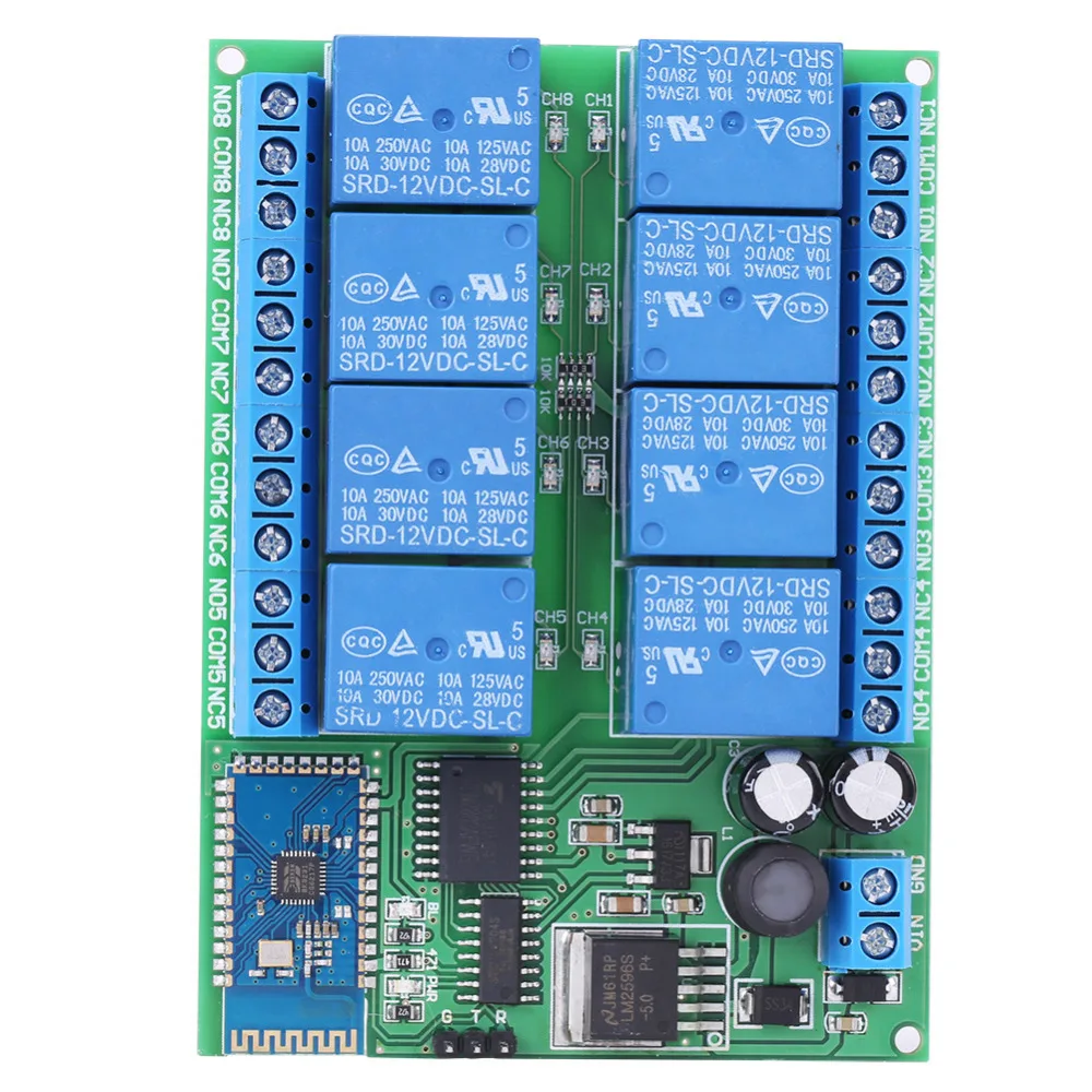 12V 8 Channel Bluetooth Relay Control Switch Board Bluetooth Control
