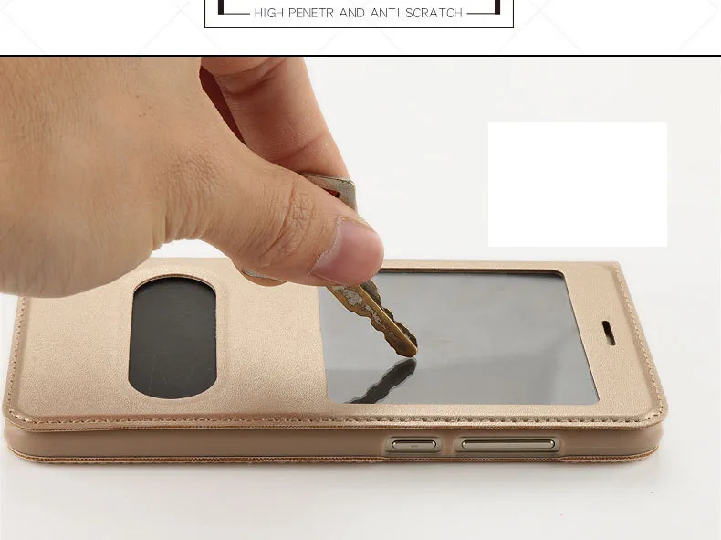 luxury open window leather flip case for huawei honor 8 lite 09