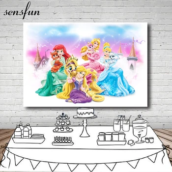 

Sensfun Fairy Tale Rapunzel Princess Castle Photography Backdrop For Girls Birthday Party Backgrounds For Photo Studio 7x5FT