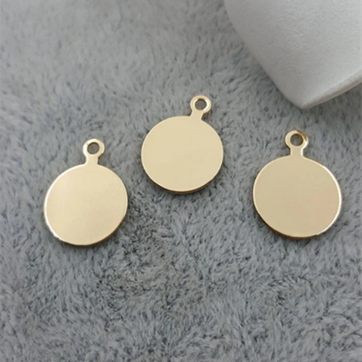 20pcs/lot 10mm Blank Round Copper Charm Gold color Copper Charm Pendant