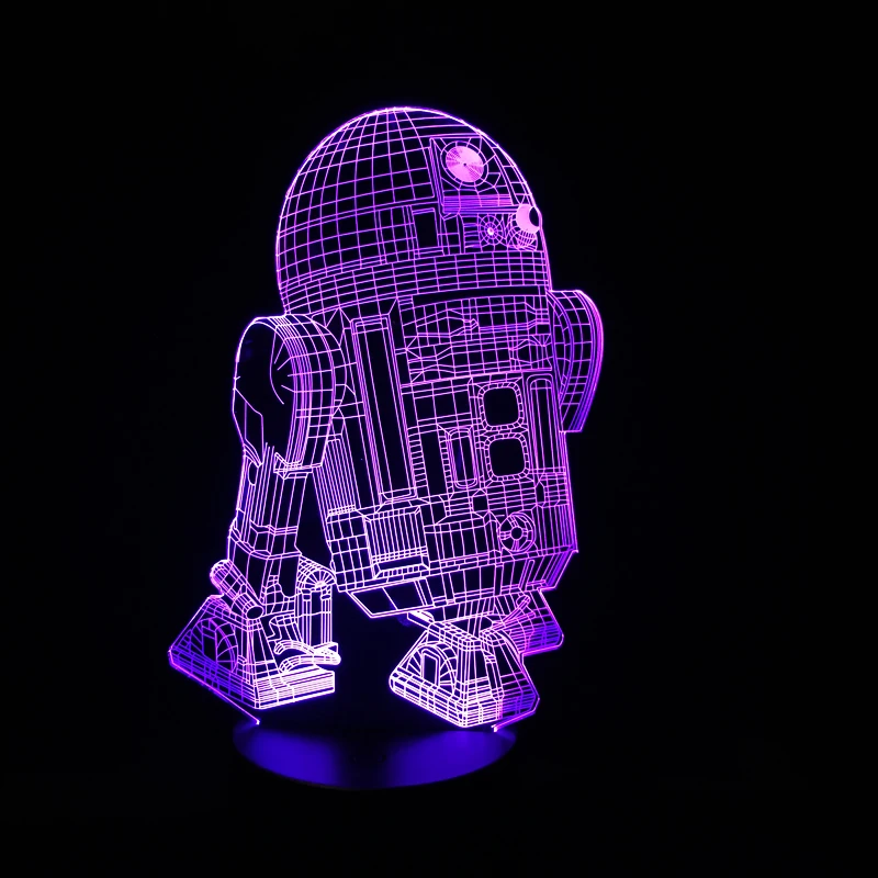 3D визуальные светодиодные ночники для робота R2D2 новая экшн фигурка планшетофон