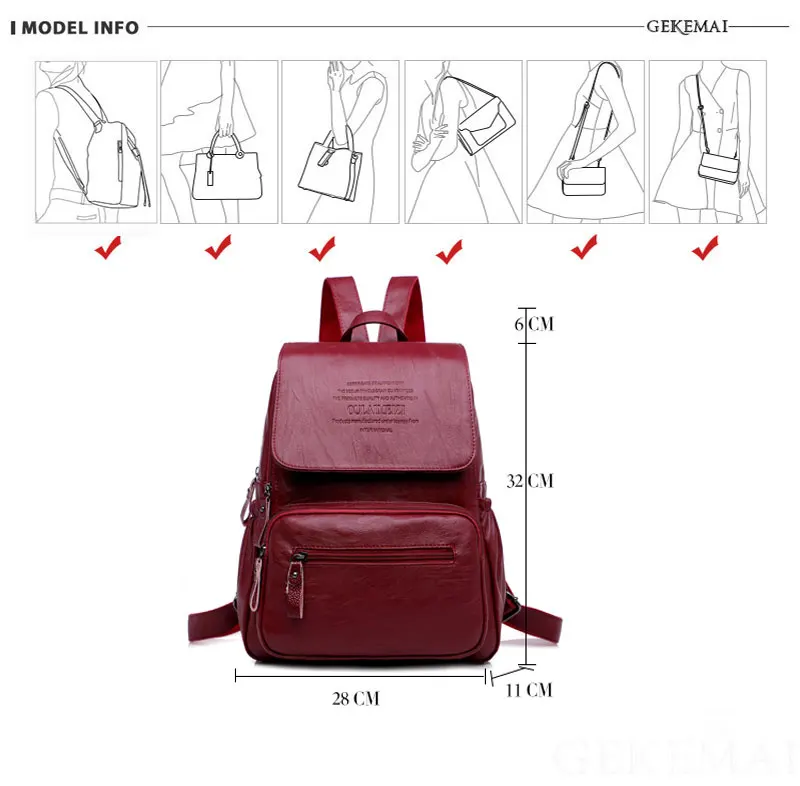 Винтажный женский рюкзак, Женский высококачественный кожаный рюкзак для девочек-подростков, школьная сумка, рюкзак для путешествий, рюкзаки