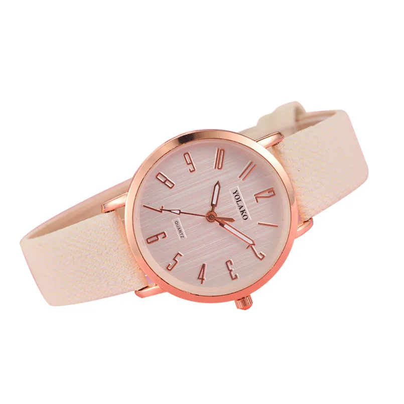 Luxury font b Women b font Quartz Wristwatches Brand Faux Leather Quartz Analog font b Watch