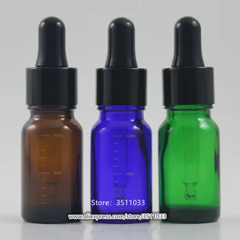 

Free Shipping 10PCS 30PCS 10ML Brown Blue Green Glass Essential oil Dropper Bottle Clear Graduacion Eye Dropper Pipette Bottle