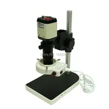 2.0MP HD Microscopio Cámara VGA CVBS AV USB Salidas de TV Digital Industrial + 8X-130X Óptica Lentes de montura C + Luces LED + Holder