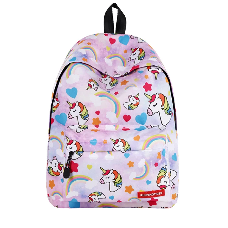 Школьные рюкзаки для девочек, детские школьные сумки, ортопедический рюкзак, светильник с 3D принтом единорога, Детская сумка для подростков, школьные сумки для девочек - Цвет: A