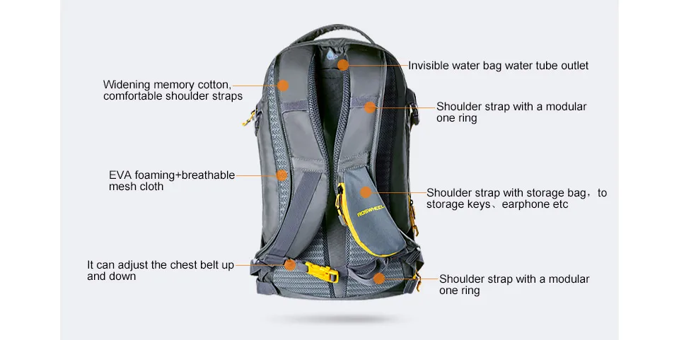 Adolescentes das Meninas dos Homens Bolsa de Escola Mochila de Viagem ao ar Livre à Prova Náilon Mochilas Esportivas Portátil Grande Dwaterproof Água Cinza Amarelo 22l 6 Cheap Mochilas escal.