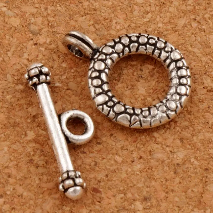 Stone Design Bracelet Toggle Clasp 10set Antique Silver Jewelry DIY ...