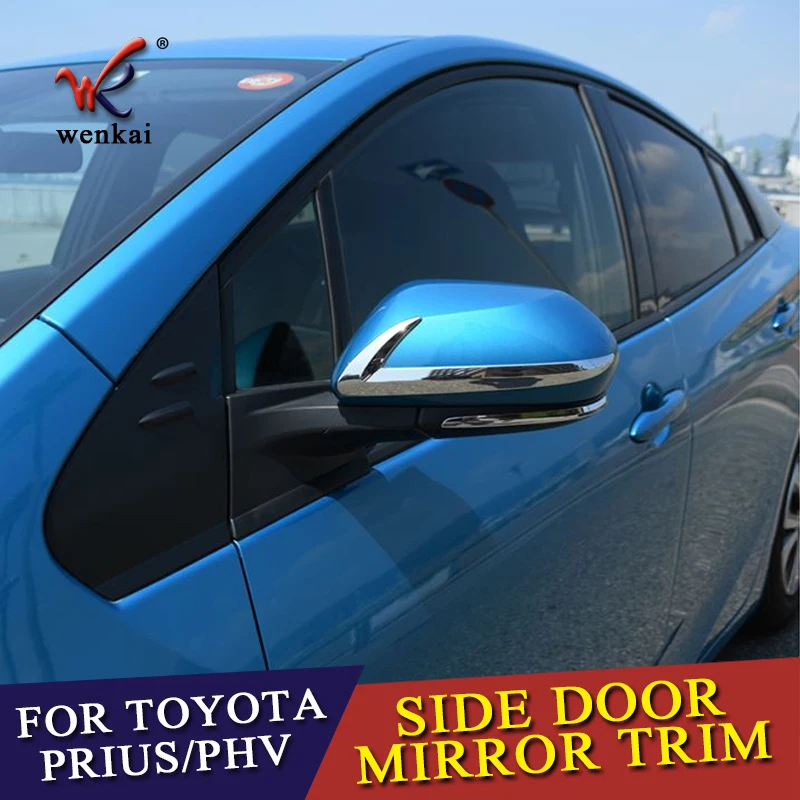 

2pcs ABS Chrome Rear View Side Mirror Cover Decoration Trims For Toyota Prius PHV Car Accessories 2016 2017 2018 2019 2020