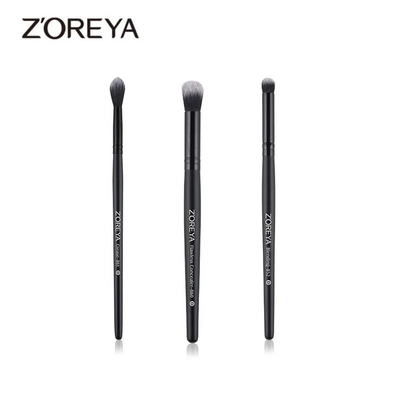 ZOREYA Makeup Brushes Classical Black Eyeshadow Concealer Blending Brushes Makeup Brush Set Synthetic Hair Wooden Handle