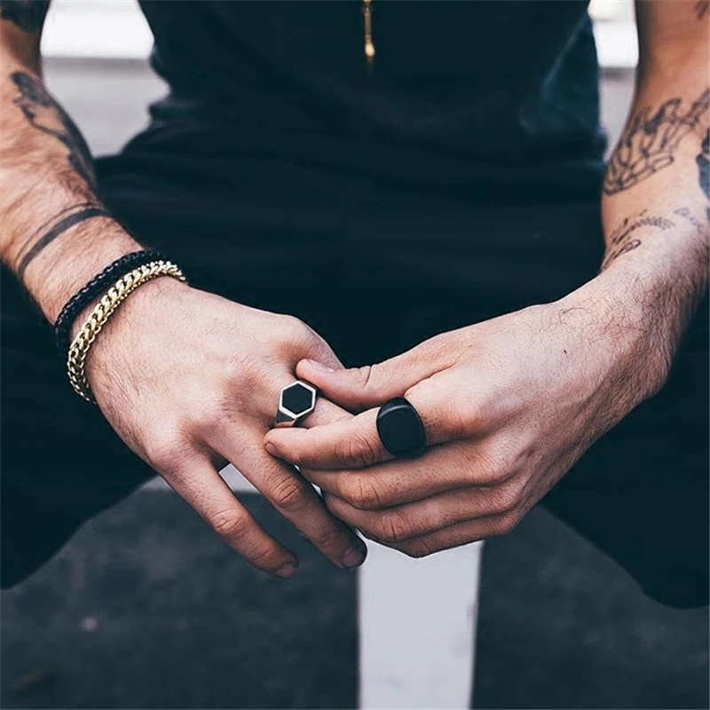 2017 New Fashion Party Men Jewelry Stainless Steel Ring Men Punk Rock