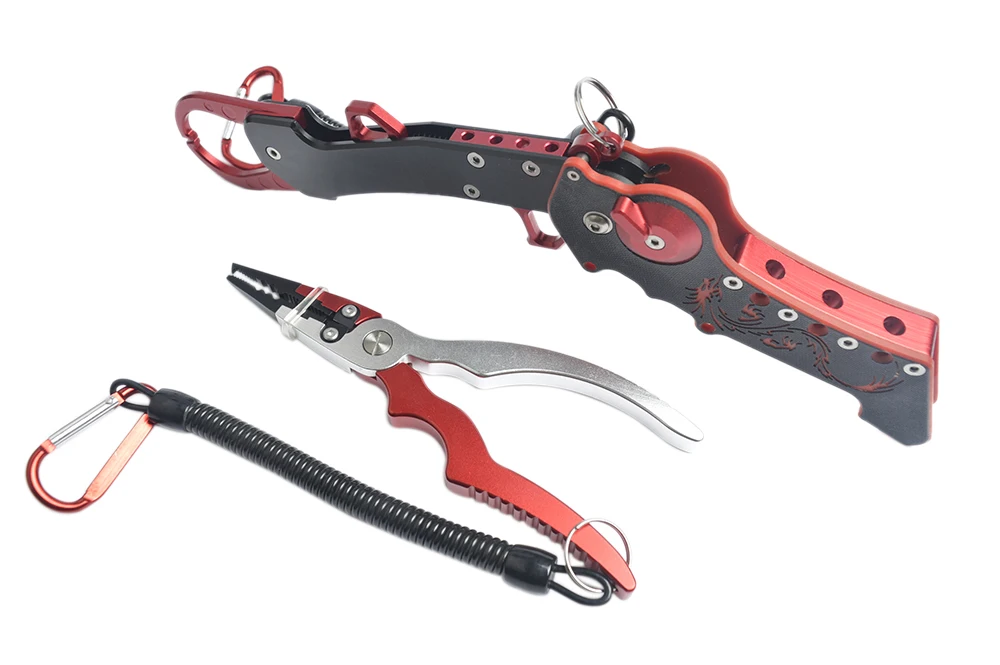 Pesca com Teste Equipamento de Pesca Alicates de Pesca de Alumínio Conjunto de Ferramentas de Pesca Padrão do Dragão Novo Conjunto Apertos Lábio Punho Alta Promoção Conjunto 14 Novo equipamento de pesca conjunto de alumínio