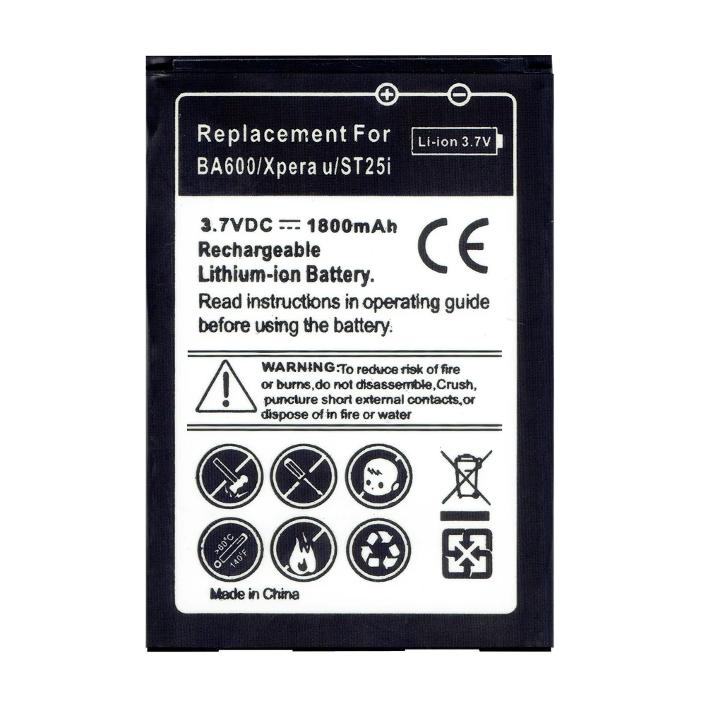 Высокое качество Замена батареи BA600 батарея для sony Xperia U ST25i ST25 телефона|battery