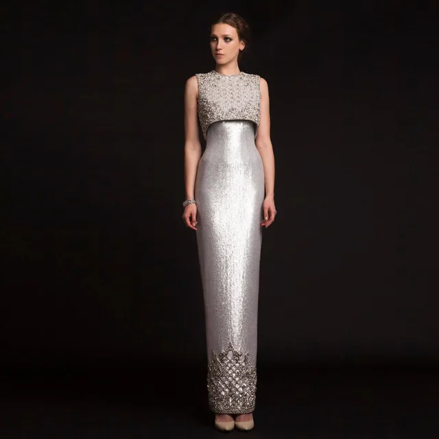 silver evening dresses