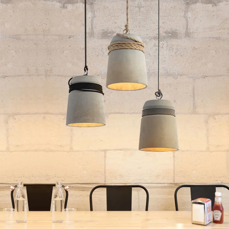 Industrial Retro Pendant Lamps Cement Hanging Lights Vintage Creative Indoor Pendant Lights Bar Restaurant Concret Light 110v 220v Home Lights (3)