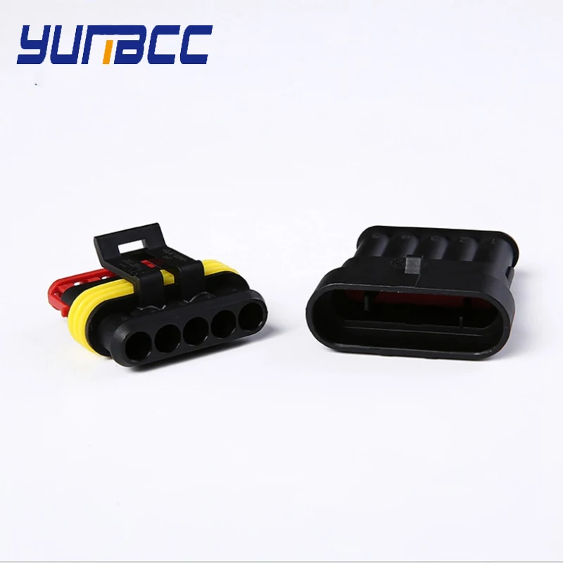 

5sets 5Pin Male Female Automotive Cable Connector Plug superseal 1.5 Series 282089-1 282107-1