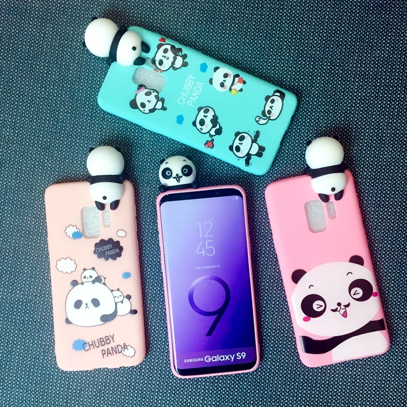 

3D Cute Cartoon panda brothers funny toys soft phone case for Samsung Galaxy S9 cover cases for Samsung Galaxy S9 Plus Case