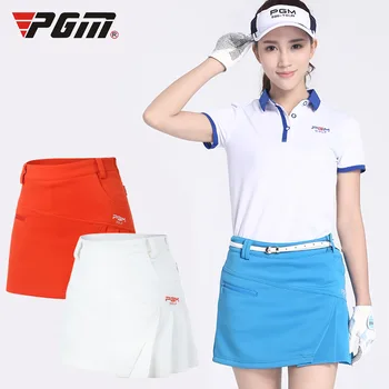 

PGM Golf Clothes Female Short Divided Skirt Summer Woman Pleated Tennis Mini Skirt Lining Safety Fold Culottes Wrinkle Dress XL