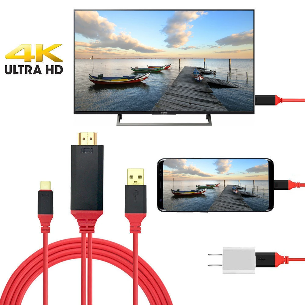 

HD USB 3.1 Type-C USB-C to HDMI 4k*2k Converter Cable Support Power Charge for Samsung Galaxy S8 S9 Plus for Huawei for Macbook