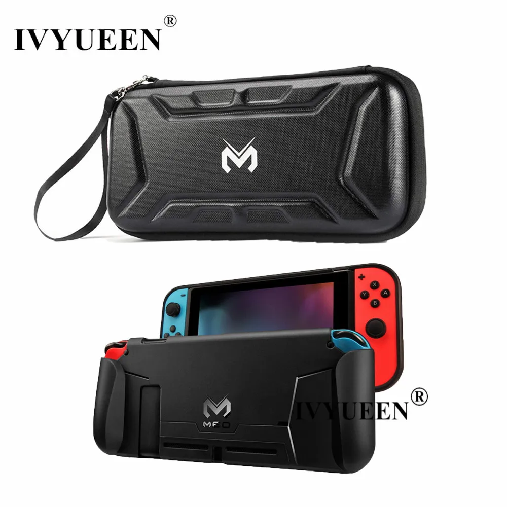 Защитный чехол IVYUEEN для Nintendo Switch Joycon консольный чехол с рукояткой с палочками для большого пальца ручка для контроллера Joy-con - Цвет: Bag and Shell