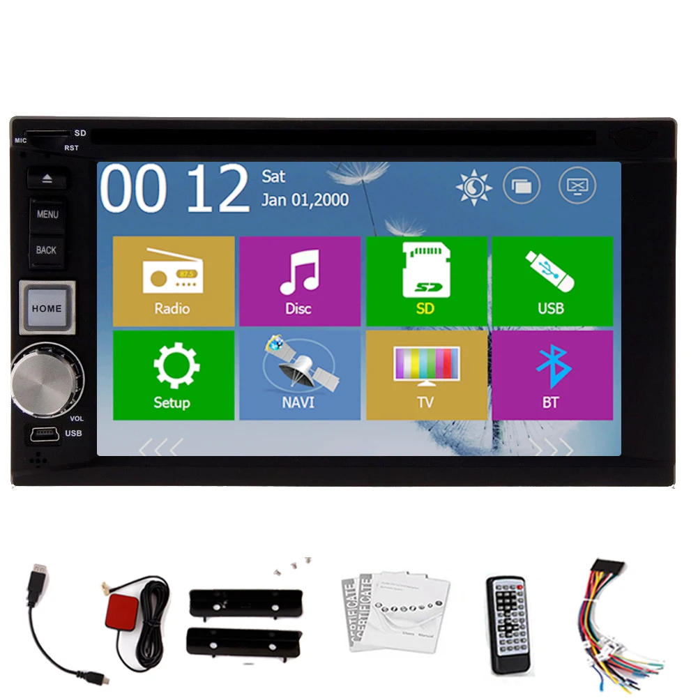 Discount FM AM RDS 6.2 Inch Touch Screen Autoradio Auto MP3 GPS Map Car DVD BT 3D SD USB HeadUnit PC Sub EQ Stereo Radio 9