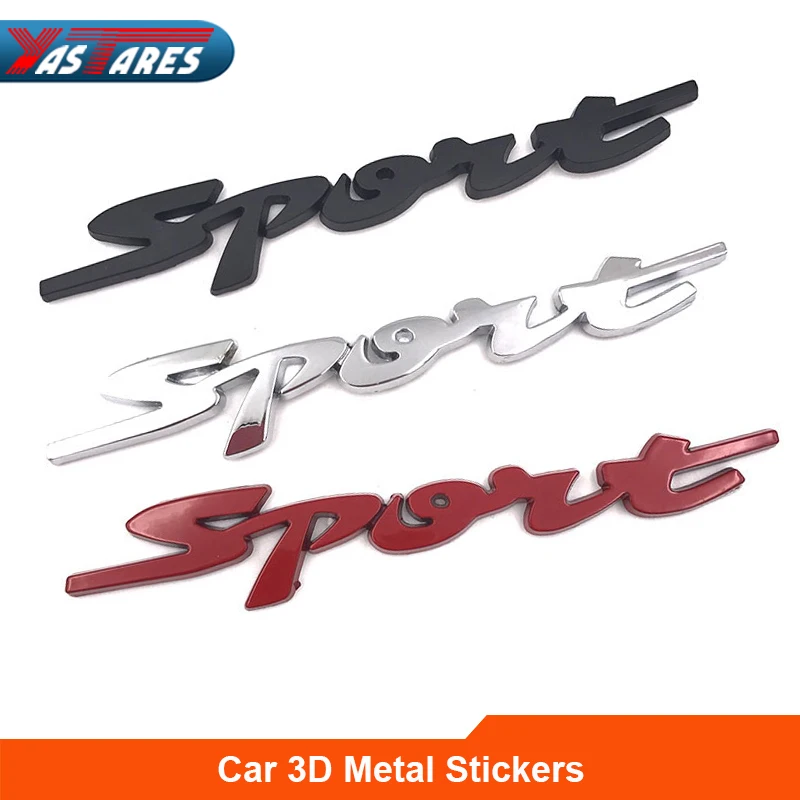 

3D Metal Sport Chrome Emblem Car Badge Sticker Racing Tail Trunk Sticker For VW Volkswagen Honda Toyota Car Styling Accessories