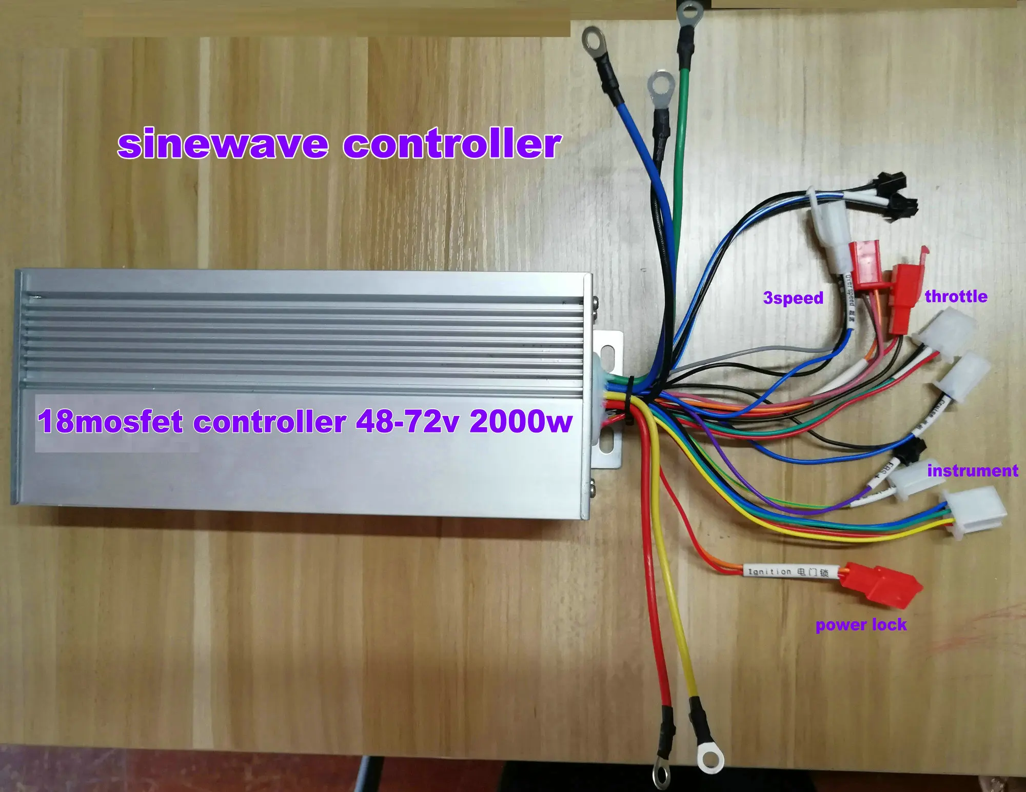 BLDC sinewave контроллер двигателя вектор 48v60v72v1500w2000w 18mosfet Электрический велосипед MTB