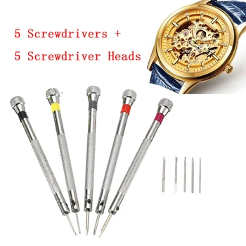 

5pcs/set Mini Tone Screwdriver Set Multi Size Watch Repair Tool Kit Band Link Pin Remover Screwdrivers Watchmakers Tools
