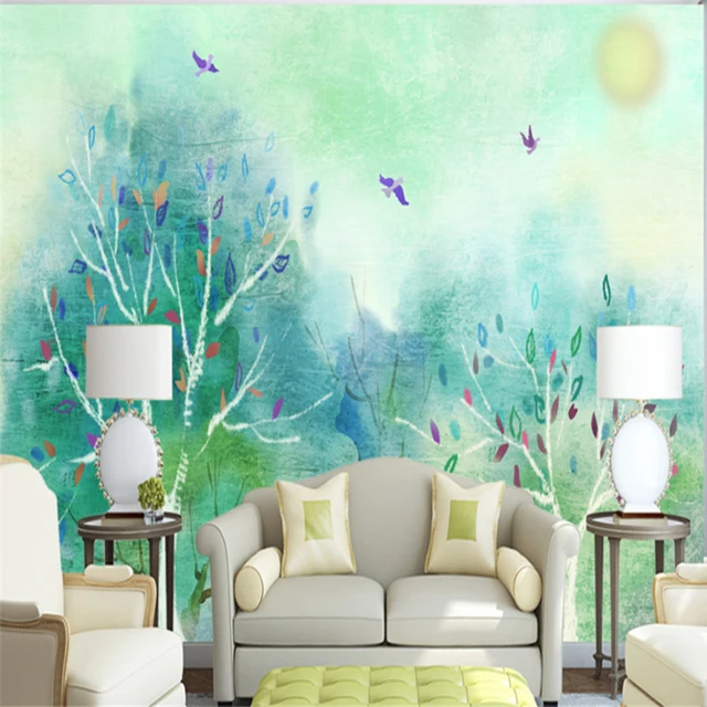 custom wallpaper murals green wallpaper feature wall free wallpaper