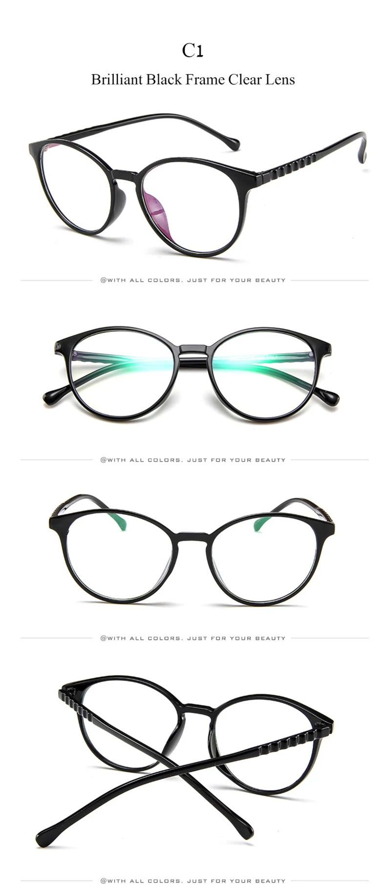 Корейские студенческие очки для компьютера, женские и мужские круглые овальные очки для глаз, прозрачные плоские линзы, близорукость, оправы по рецепту 779