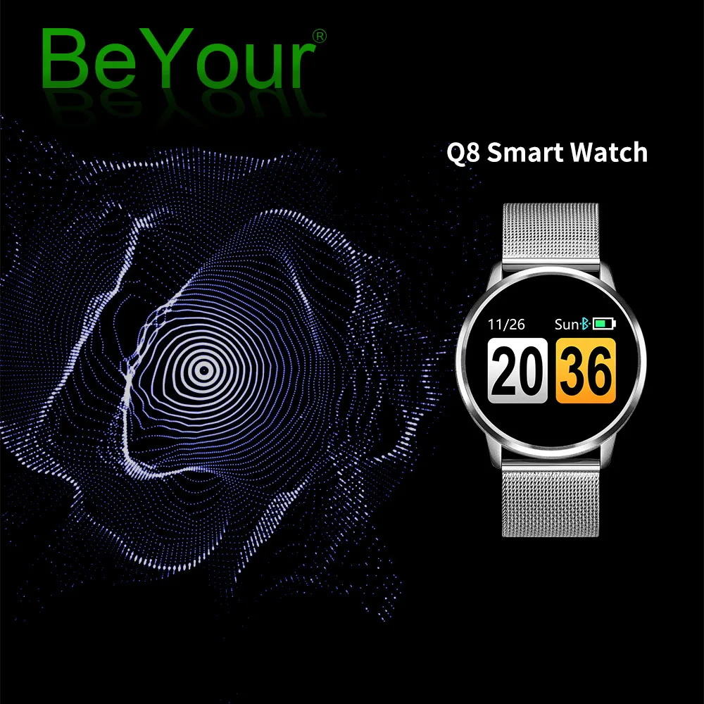 Q8 Smart Watch OLED Color Screen Smartwatch Women Fashion Fitness Tracker Heart Rate monitor IP67 Waterproof Wristbands Bracelet