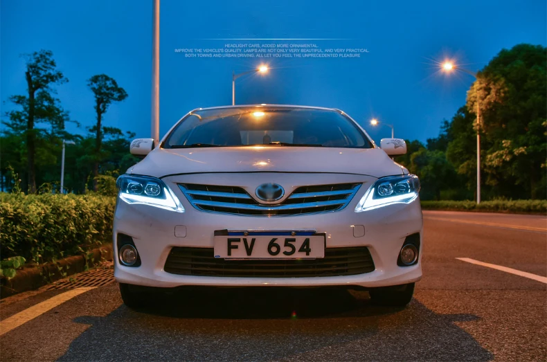 Автомобильный Стайлинг для Toyota Corolla фары 2011-2013 Corolla светодиодный фары DRL Биксеноновые линзы Высокий Низкий луч парковка противотуманные фары