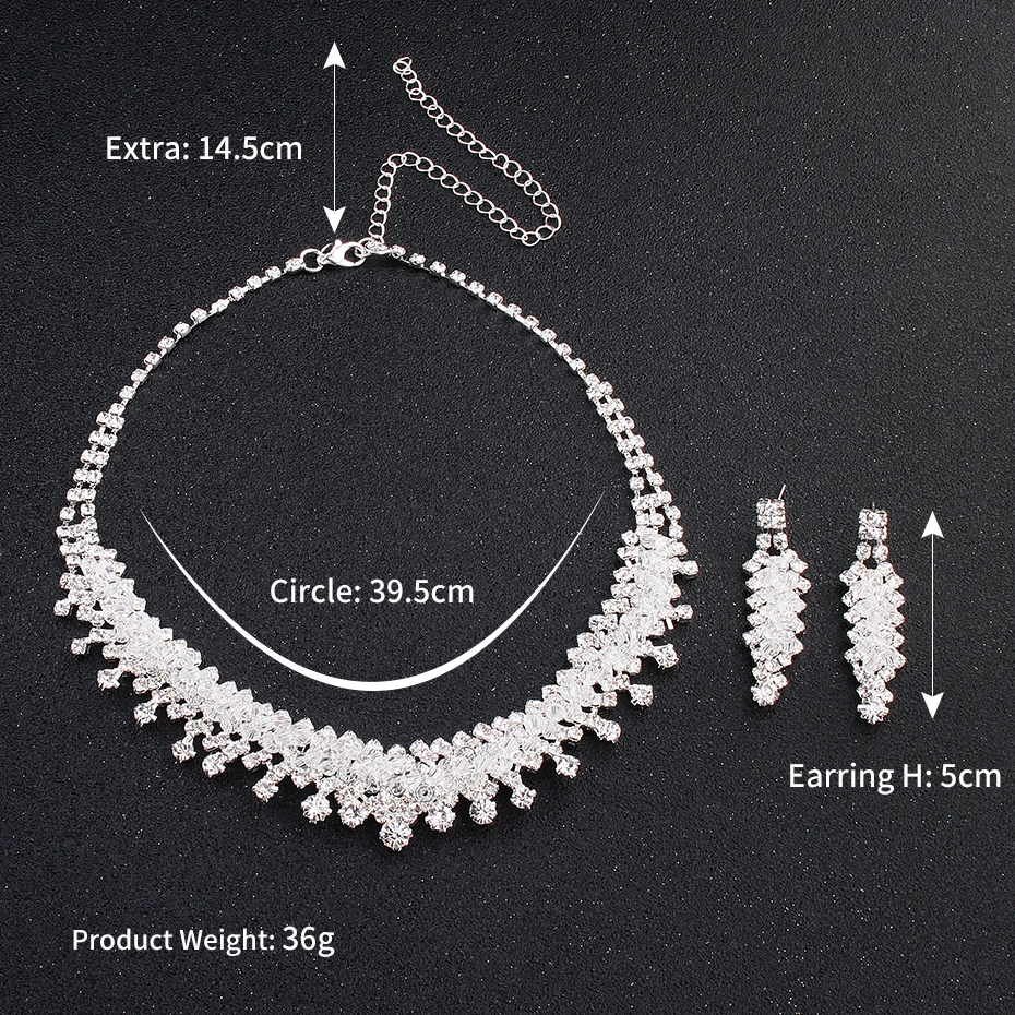 Комплект из колье и серёг с австрийскими кристаллами|necklace earring set|bridal jewelry setsfashion