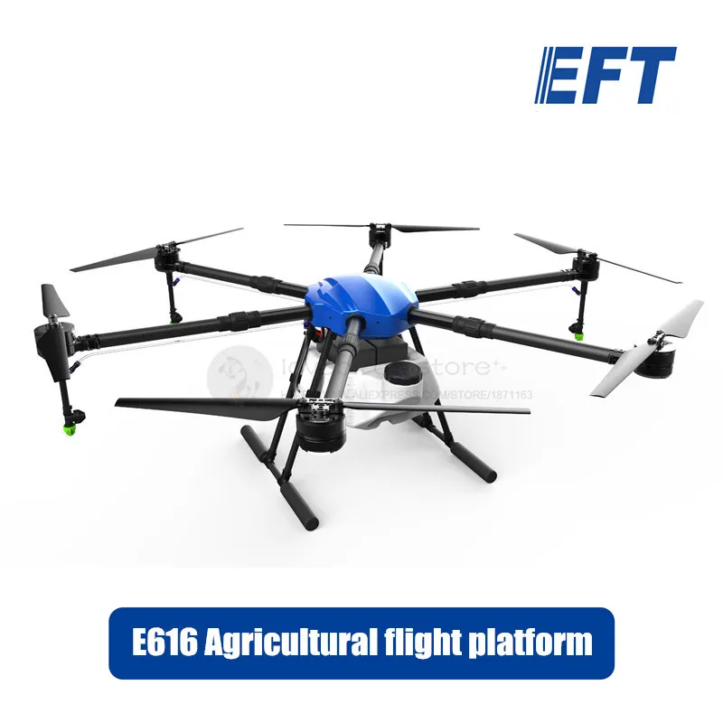 EFT E616 16L waterproof Agricultural spraying drone flight platform 1630mm wheelbase 16KG sprayer system EFT integrated power