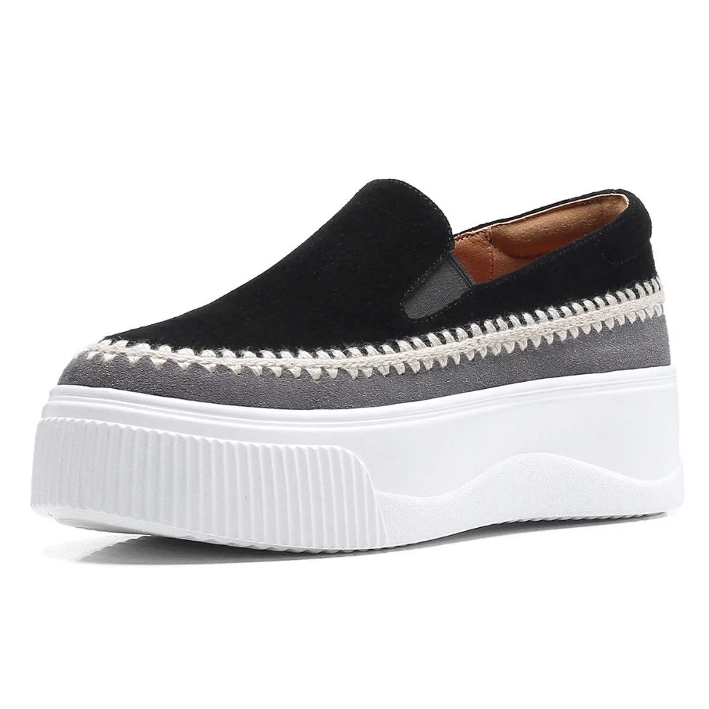 Profonde 2019 Chaussures L8f1 Fond Noir jaune Augmenté Glissement Vulcanisé Suede Couleurs Kid Sur Coince Style Simples Mélangées Épais Peu Haute Casual tsxQrhdCB