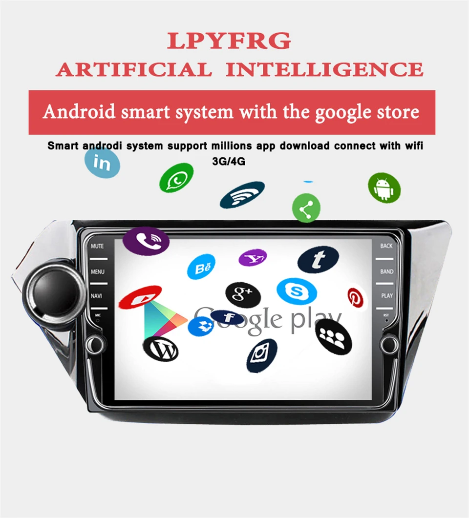 Clearance 8" Carplay 4G RAM Android 9.1 CAR Radio GPS Navigation For KIA RIO K2 2010 2011 2012 2013 2014 2015 Car DVD Player Octa Core 4