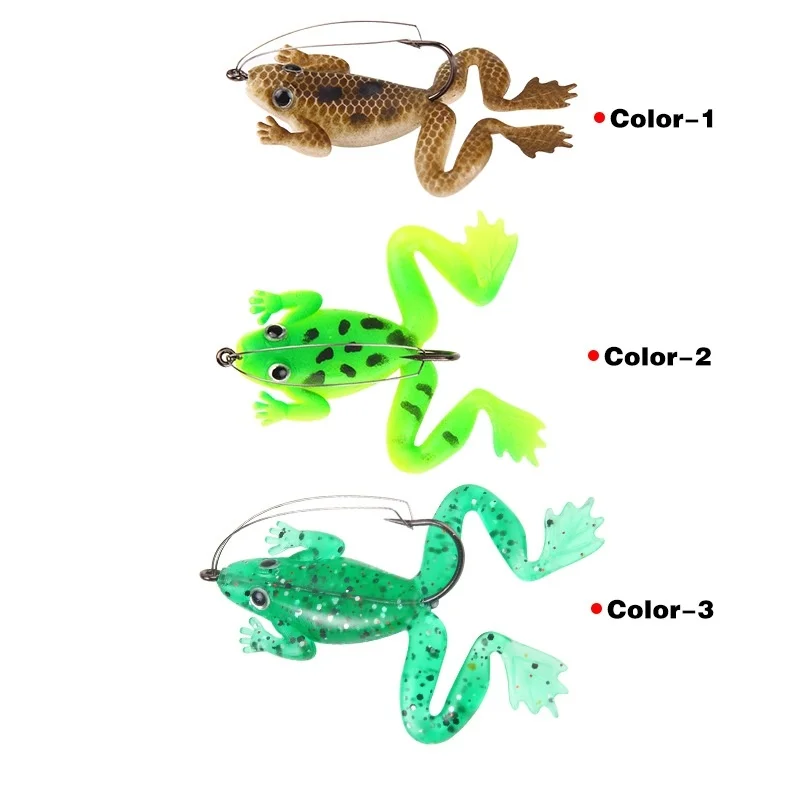 

1pcs 6cm/5.2g Fishing Bait Artificial Silicone Frog Bait With Hook Soft Fishing Frog Bait Fishing Tackle Free Shipping