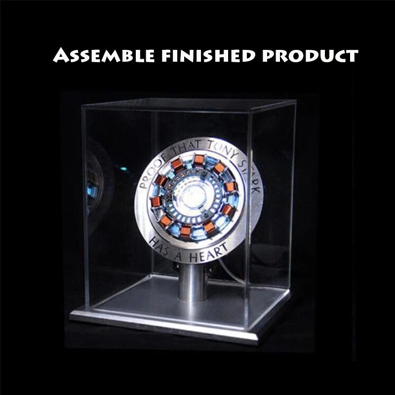 Assembled LED Light Endgame DIY cool 1:1 scale Iron Man Arc Reactor A generation of glowing iron man heart Action Figure Toy - Цвет: Completed assembly