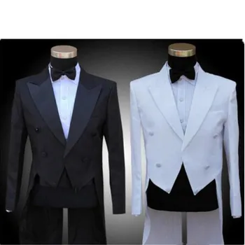 

The arrival of the new men's suit black white tuxedo button incision lapel man suit the groom the bride's wedding suit dress sui