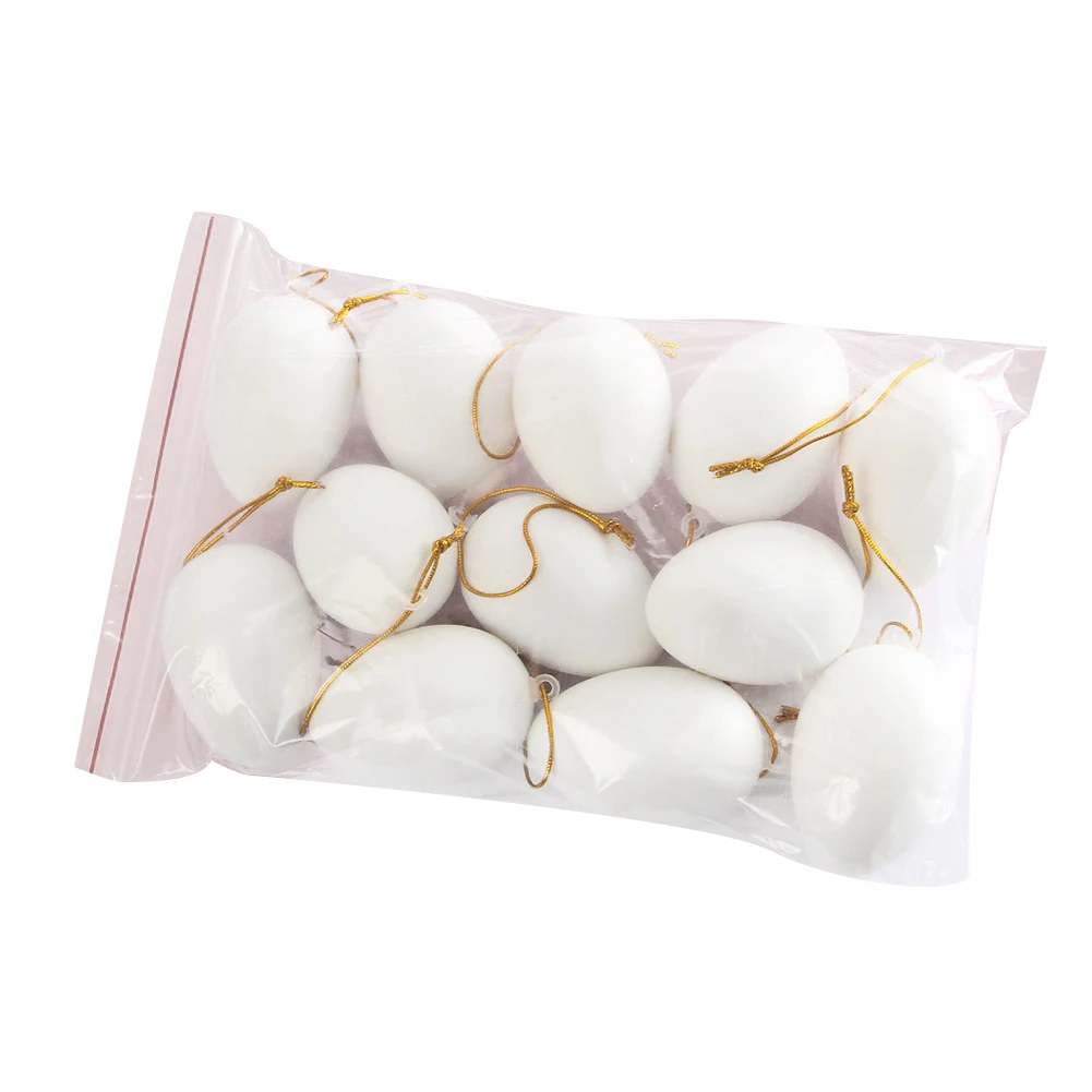 

Diy Painting Egg 12Pcs White Artificial Eggs With Rope Easter Decoration Kids Toy Hanging Easter Eggs White