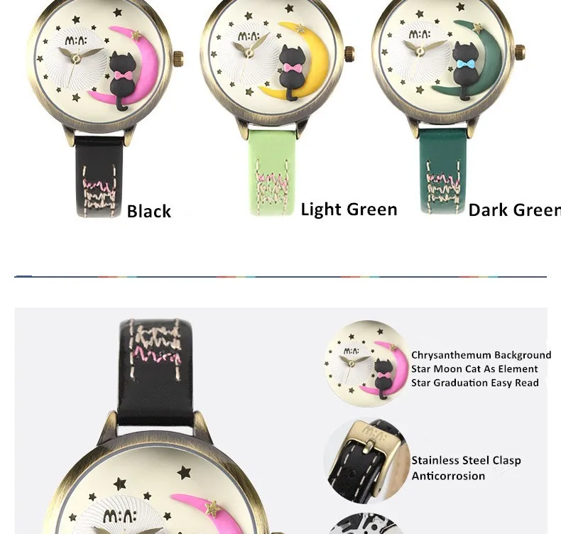 Брендовые мини 3D часы с кошкой, водонепроницаемые кварцевые наручные часы с браслетом, модные женские часы, женские часы, Relogio Feminino