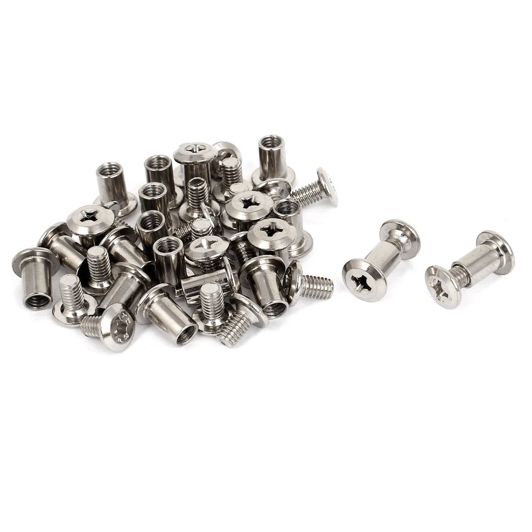 

20 sets M6 Rivet Phillip Head Barrel Nuts Countersunk Screw Bolts Silver