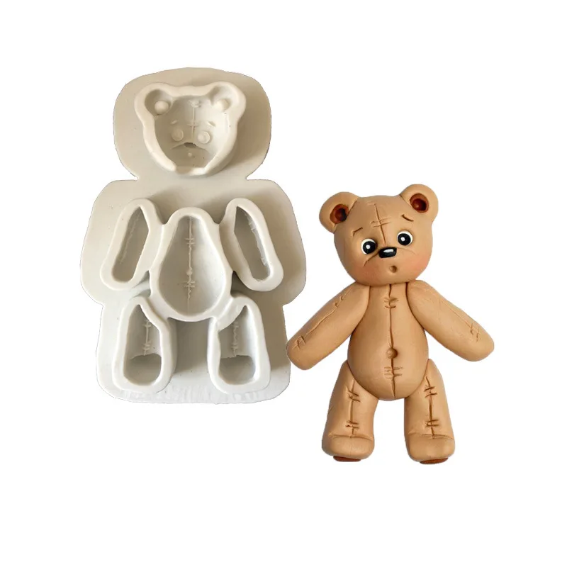 

New bear turning sugar silicone mold, DIY soft clay drop molding tool A074