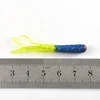 MNFT 20 pièces Silicone Tri-couleurs Tube salé basse appâts 4.5 cm/0.5g doux artificiel ver ver calmar leurres pêche en mer ► Photo 2/6