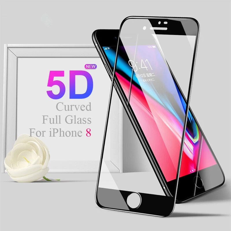 RZP 5D Полное стекло изогнутый край экрана протектор для iPhone 8 закаленное на Apple плюс