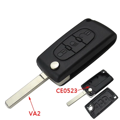 OkeyTech автомобильный чехол для ключей для peugeot 207 307 308 407 607 807 для Citroen C2 C3 C4 C5 C6 Флип Складной Корпус для автомобильного ключа 10 шт./лот - Цвет: 3B Lamp VA2 CE0523