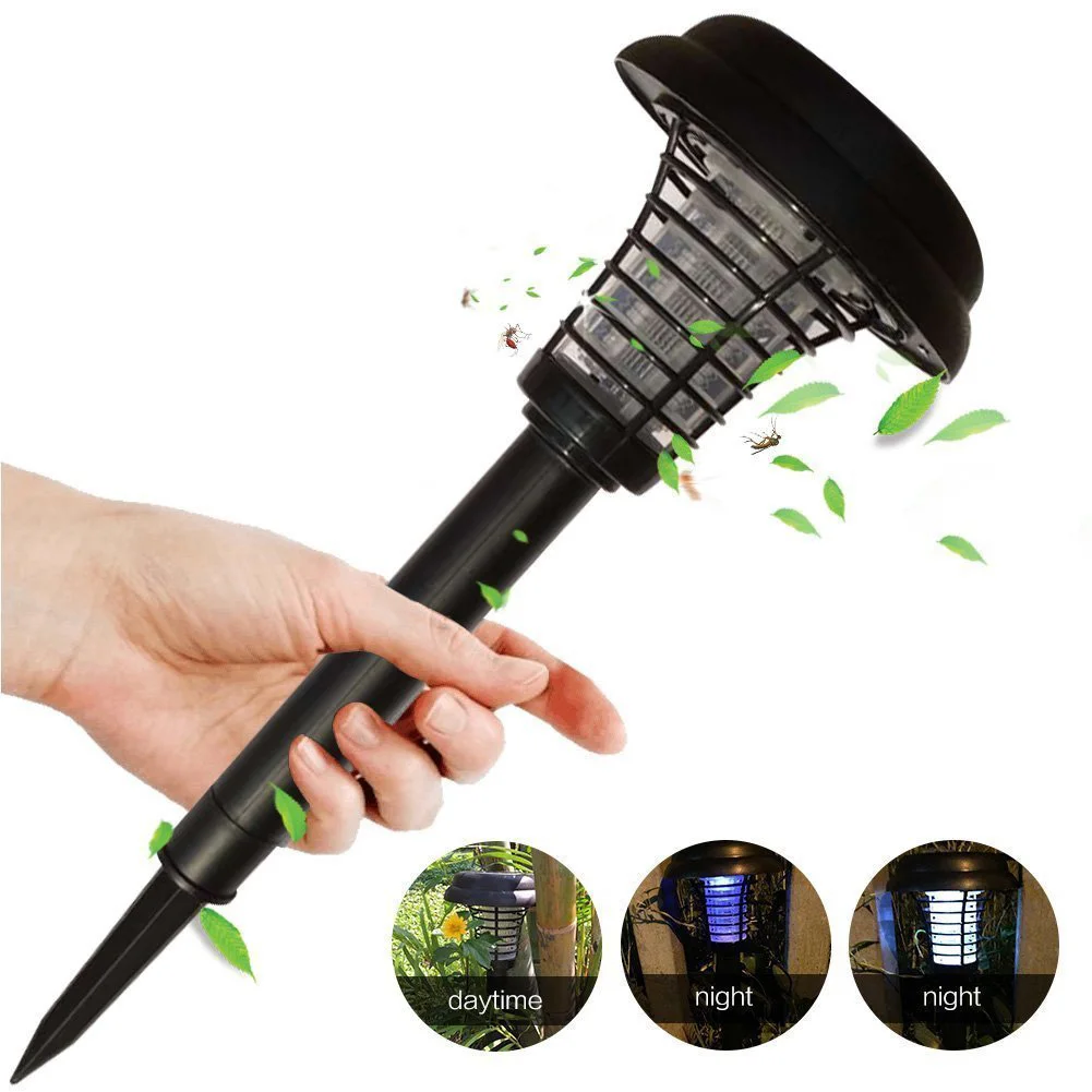 

2018 New Solar Powered Mosquito Killer Lamp LED UV Insect Bug Zapper Killer Trap Outdoor Lawn Lamp Garden Night Light